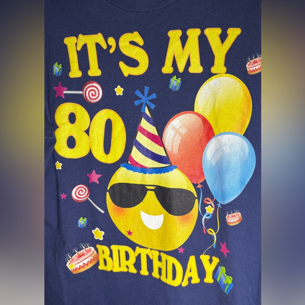 80th Birthday Womens /mens T-Shirt with Balloons